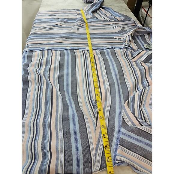 Catherines Womens Sz 5x Blue Pink White Stripe Fairy Lightweight Tunic Blouse - Picture 9 of 13